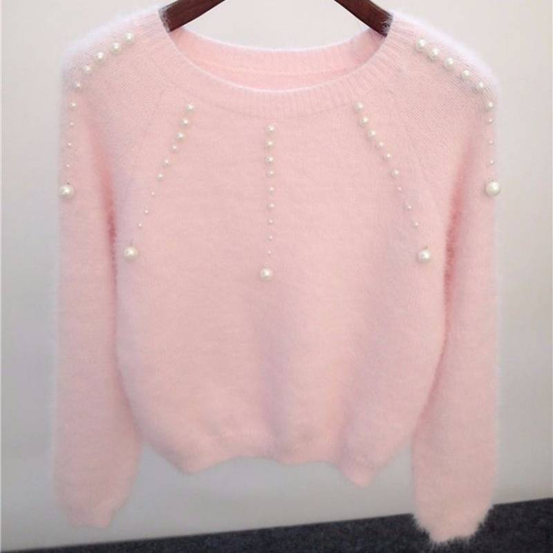 Pull femme élégant avec des accents de perles élégants Lune London