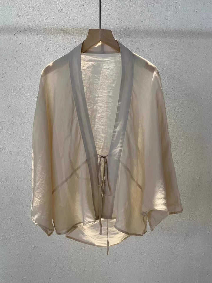 Women Lightweight Sheer Wrap Jacket Lune London