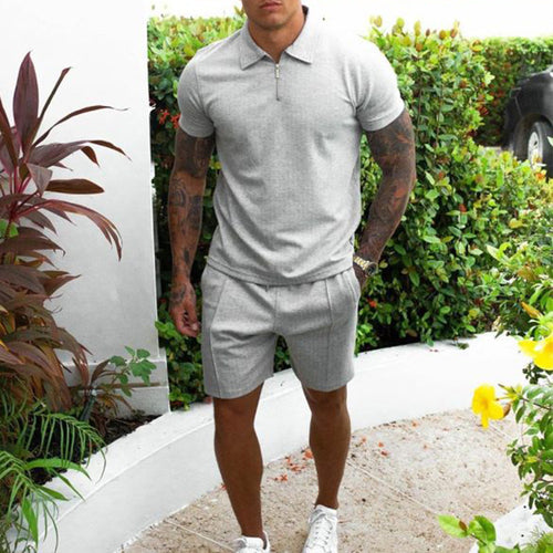 Men's sporty leisurewear set with trendy zipper Lune London