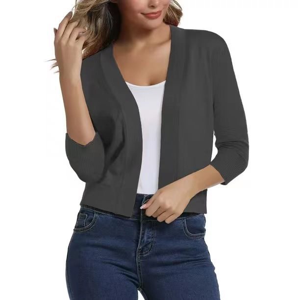 Ladies casual cardigan with open front and 3/4 sleeves Lune London