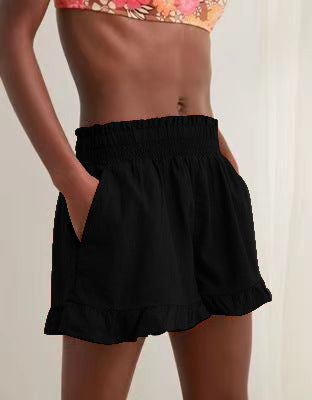 Women's leisure pants with ruffles and elastic waist Lune London