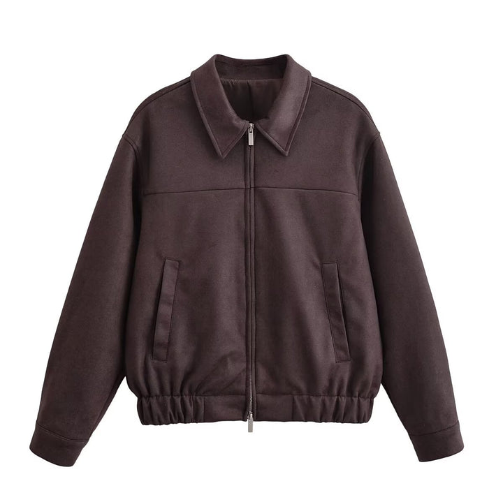 Modest transitional jacket for women with casual zipper and practical pockets Lune London