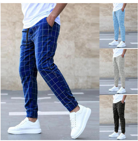 Lune London Casual Plaid Pants for Men