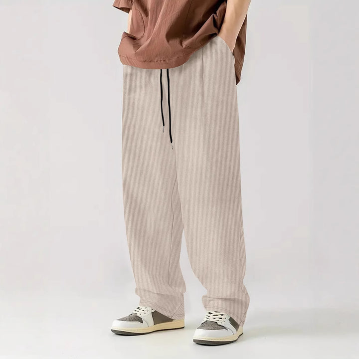 Comfortable ribbed pants for men with elastic waistband Lune London