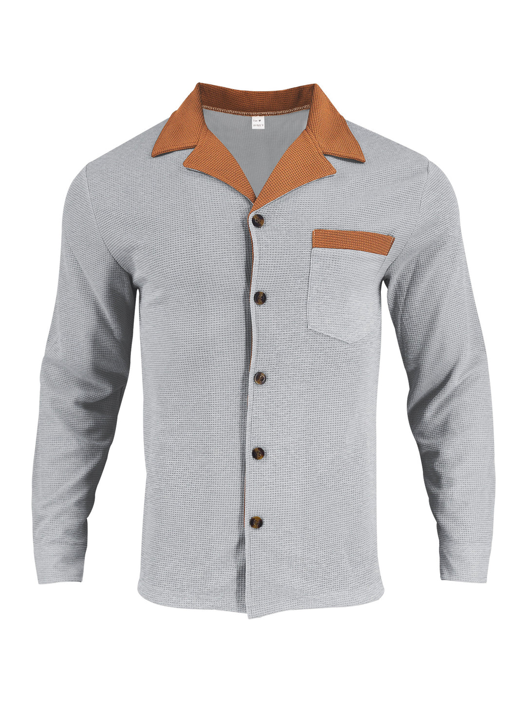 Stylish long sleeve shirt for men with a textured design and a practical chest pocket Lune London