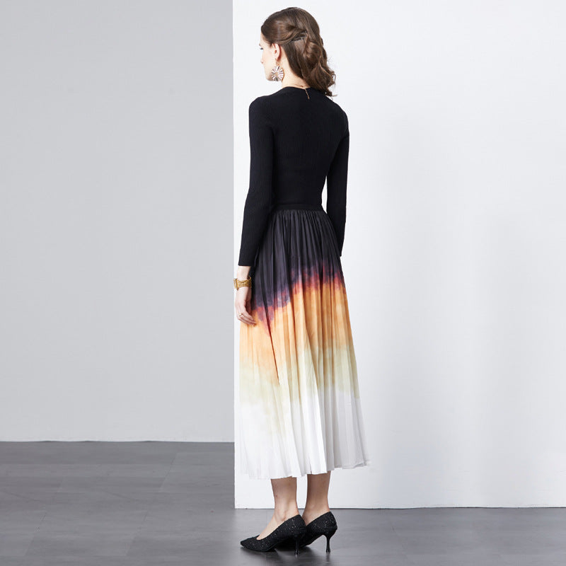 Elegant pleated maxi skirt Lune London for women