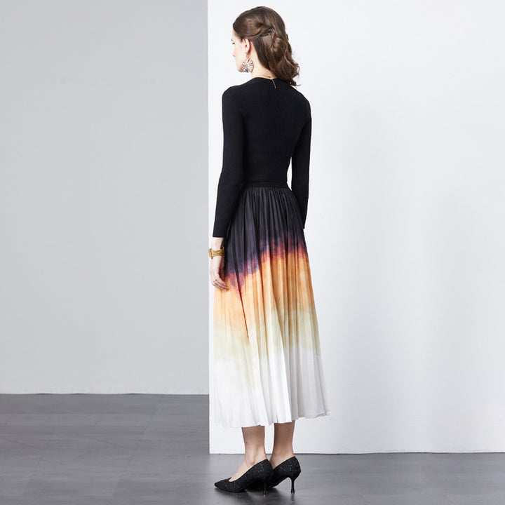 Elegant pleated maxi skirt Lune London for women