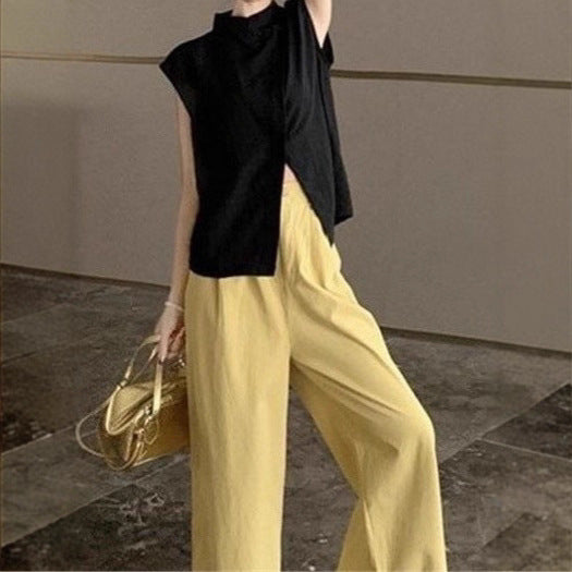 Women Elegant Cut Wide Leg Trousers Lune London