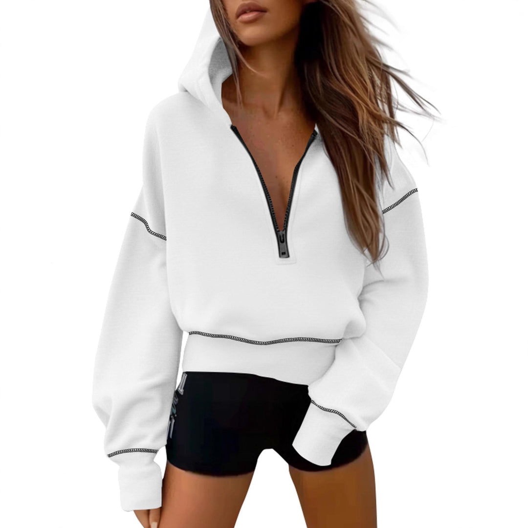 Knit sweater for ladies with functional zip and relaxed fit Lune London