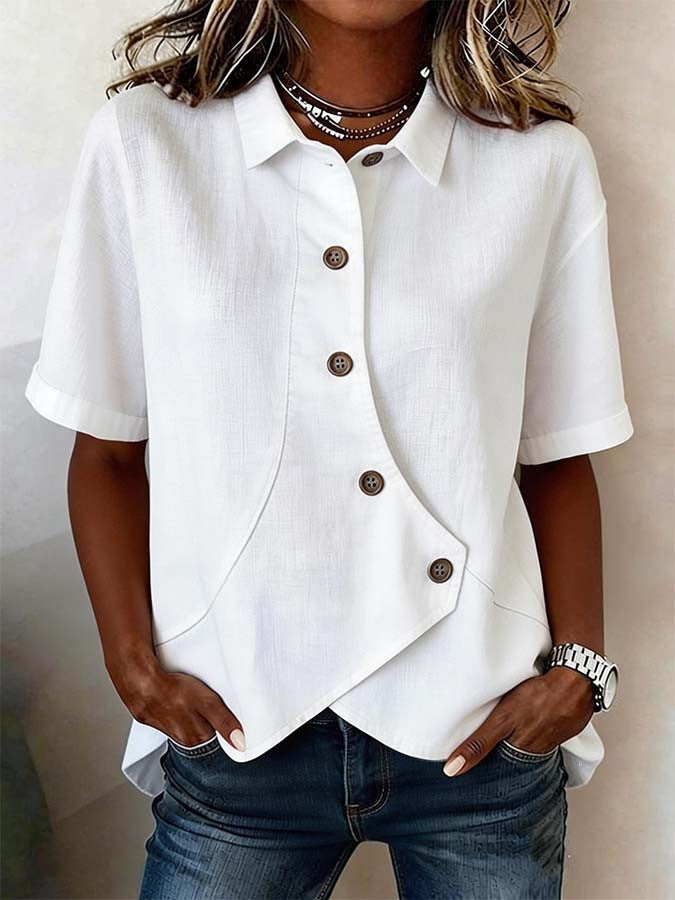 Women's specially designed blouse with unique button detail Lune London