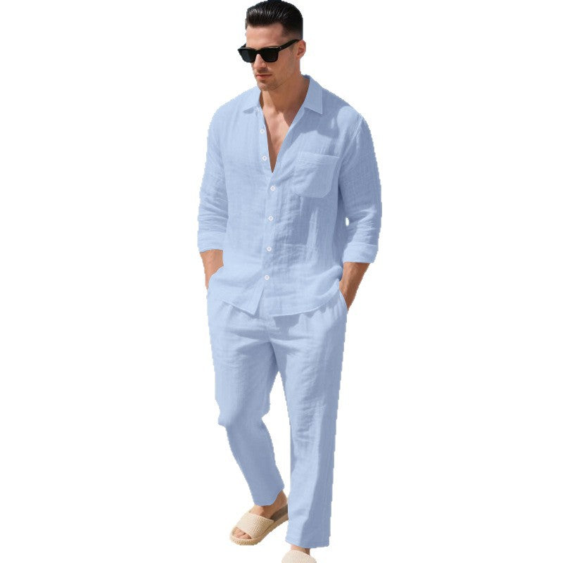 Men's Lightweight Linen Outfit with Stylish Shirt and Elegant Pants Lune London