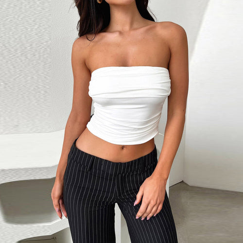 Ladies Bandeau Top with Ruffled Design Lune London