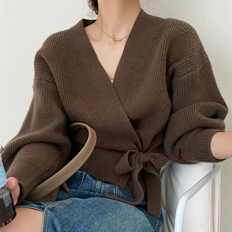 Women's wrap jacket with wide sleeves and a knot at the waist Lune London