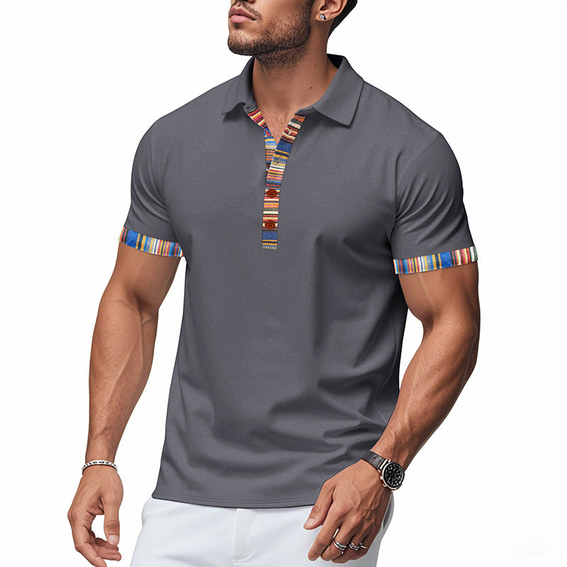 Men's short sleeve polo with modern contrast accents Lune London