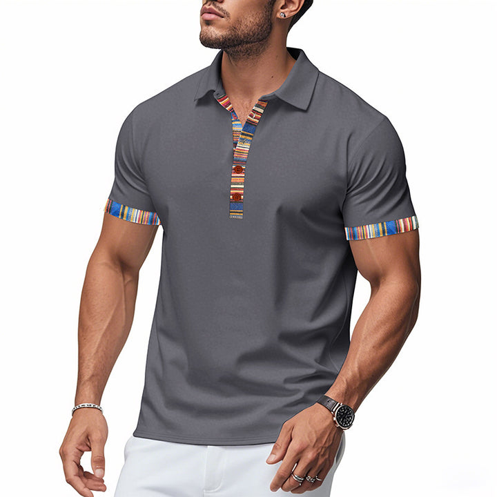 Men's short sleeve polo with modern contrast accents Lune London
