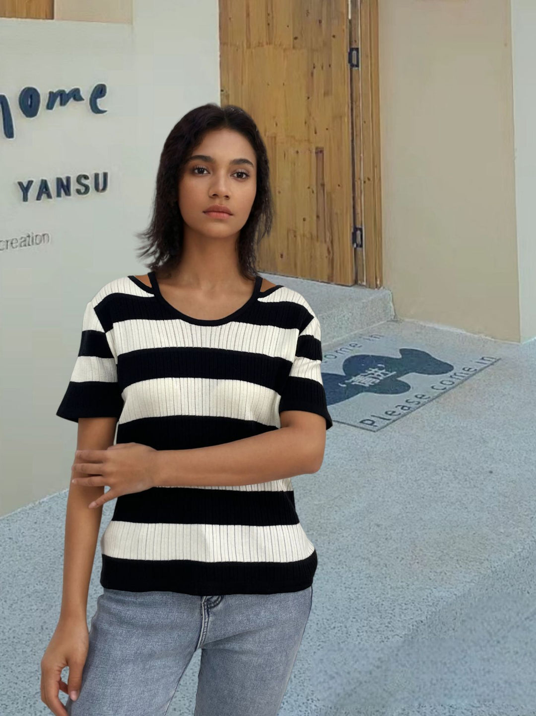 Casual ribbed knit sweater for women Lune London