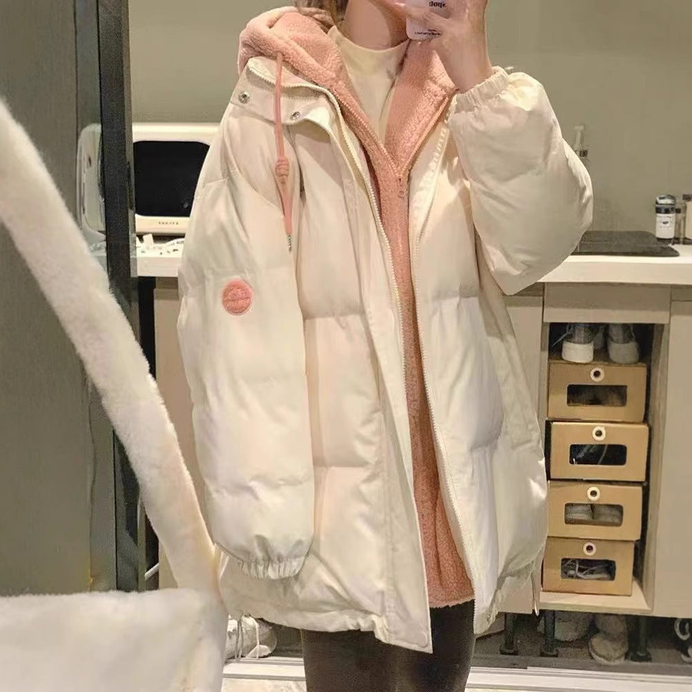 Ladies' fashion and padded quilted jacket with high collar and large pockets Lune London