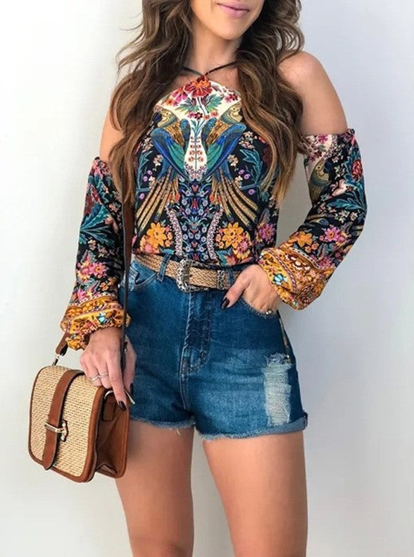 Women Bohemian Blouse Off-Shoulder Lune London