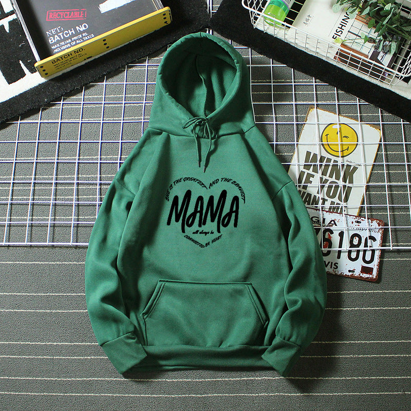 Women's hooded sweatshirt with creative mama motif Chic & Stil