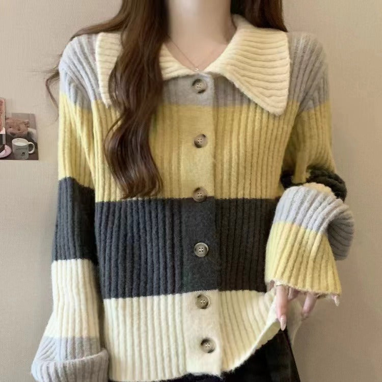 Knitted jacket for women with a wide rib design and an oversized fit Lune London
