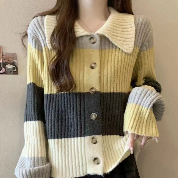 Knitted jacket for women with a wide rib design and an oversized fit Lune London