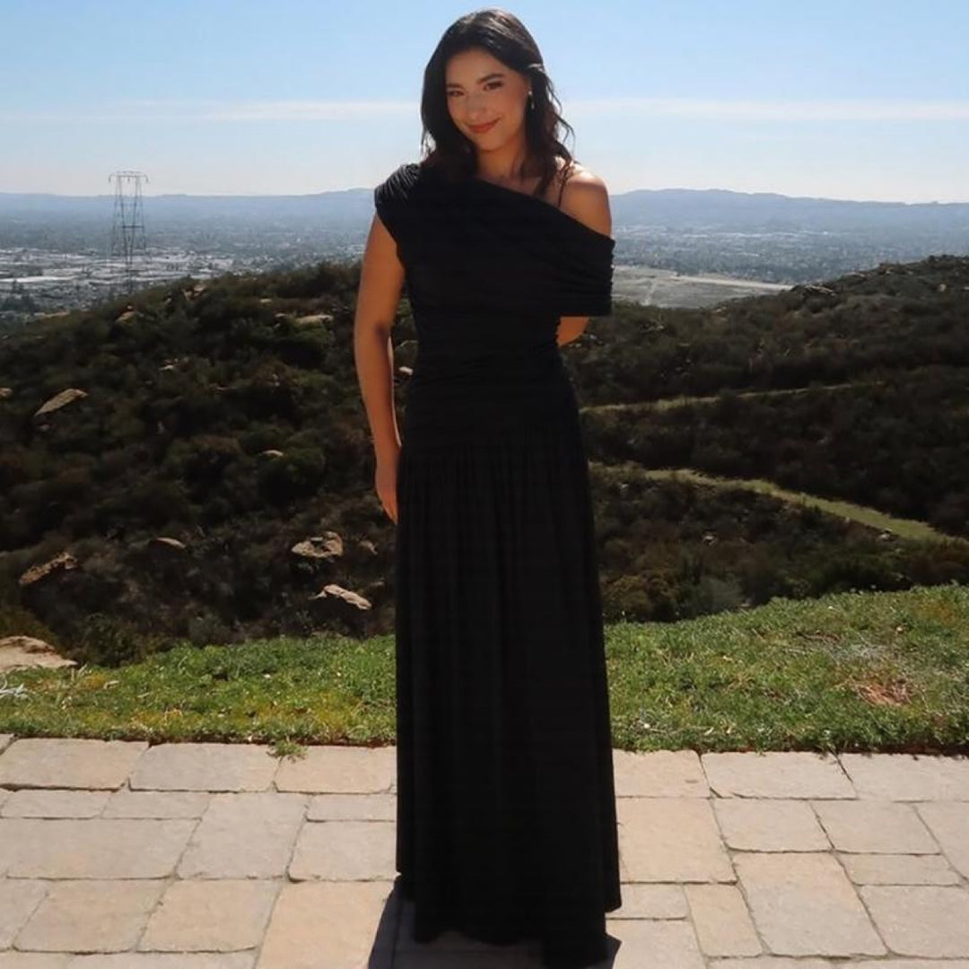 Women Off-Shoulder Maxi Dress with Draping Details Lune London