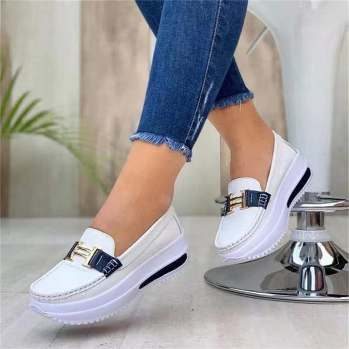 Comfortable Women's Slip-On loafers with wedge sole Lune London