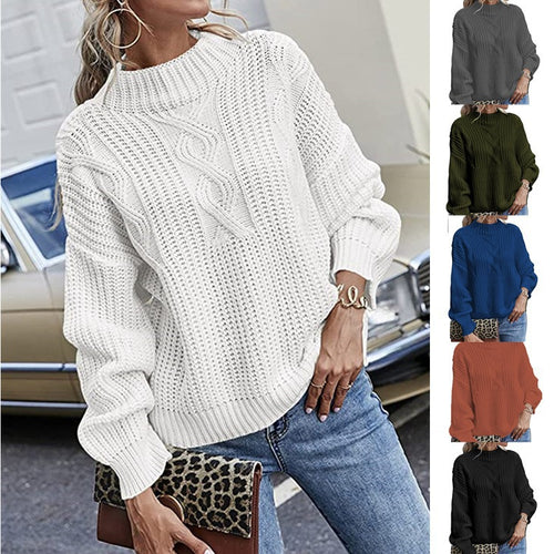 Ladies thick knitted casual sweater with a loose fit and breathable design Lune London