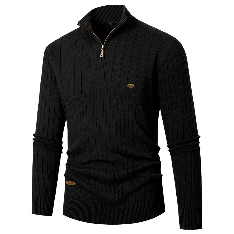 Men's trendy sweater with zipper and fine ribbed design Lune London