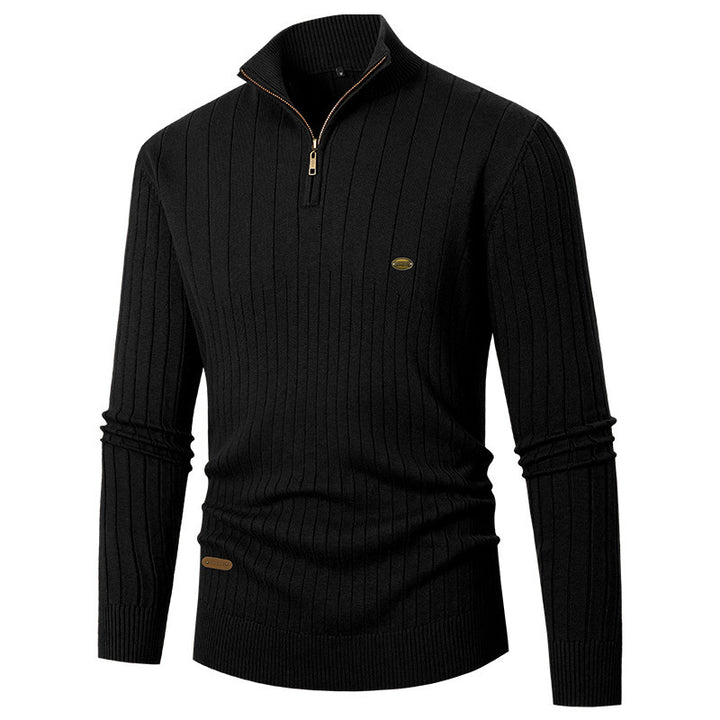 Men's trendy sweater with zipper and fine ribbed design Lune London