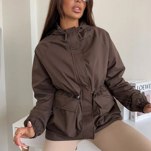Women's casual waterproof jacket with adjustable waistband Lune London