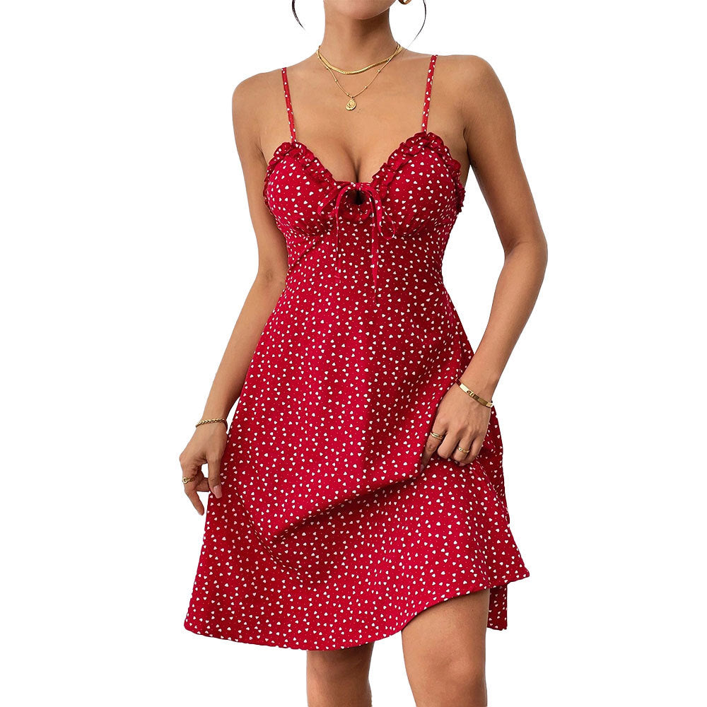 Robe mini pour dames avec une coupe aérée et un détail de volants ludique Chic & Stil