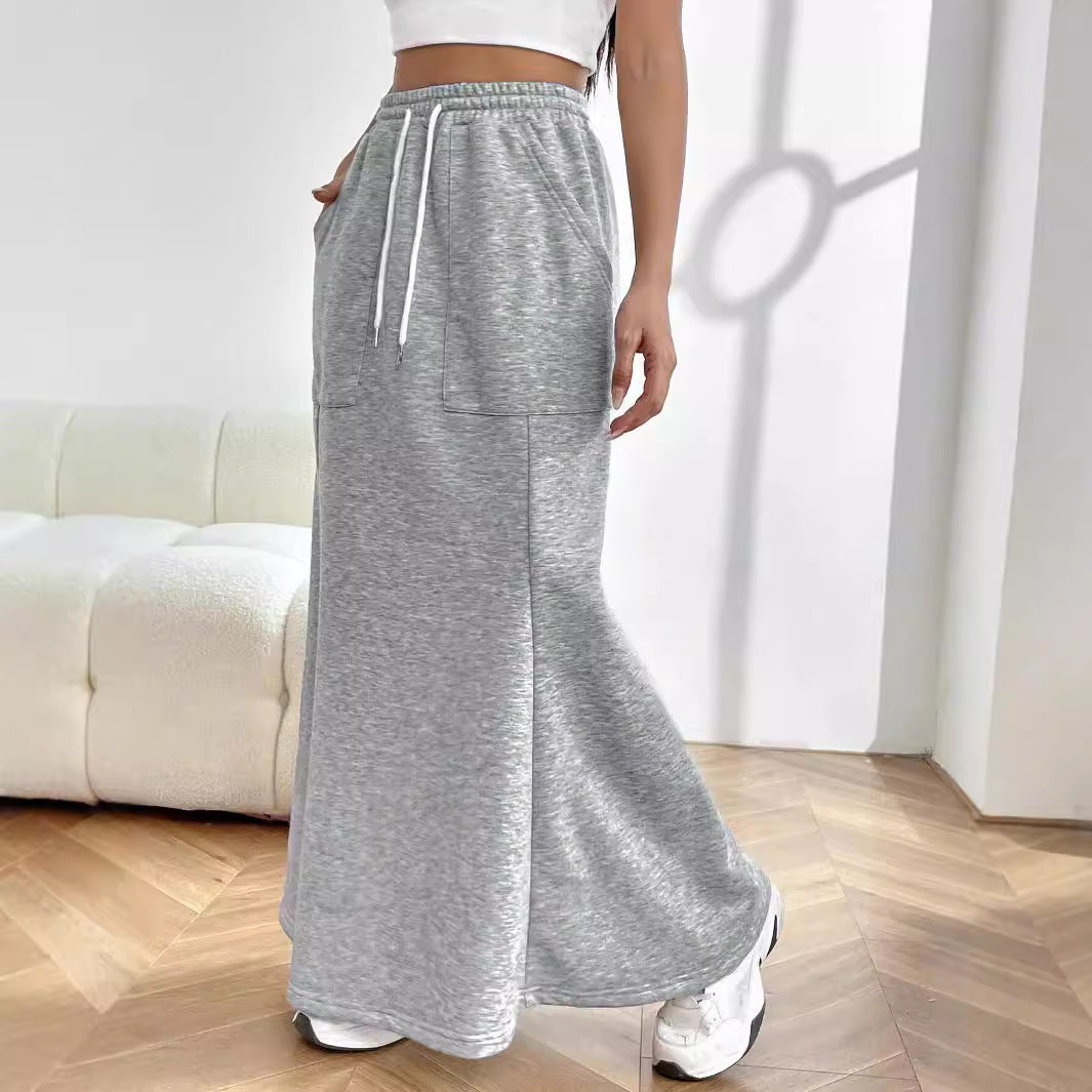 Jupe maxi en sweat femme avec taille élastique et poches pratiques Chic & Stil