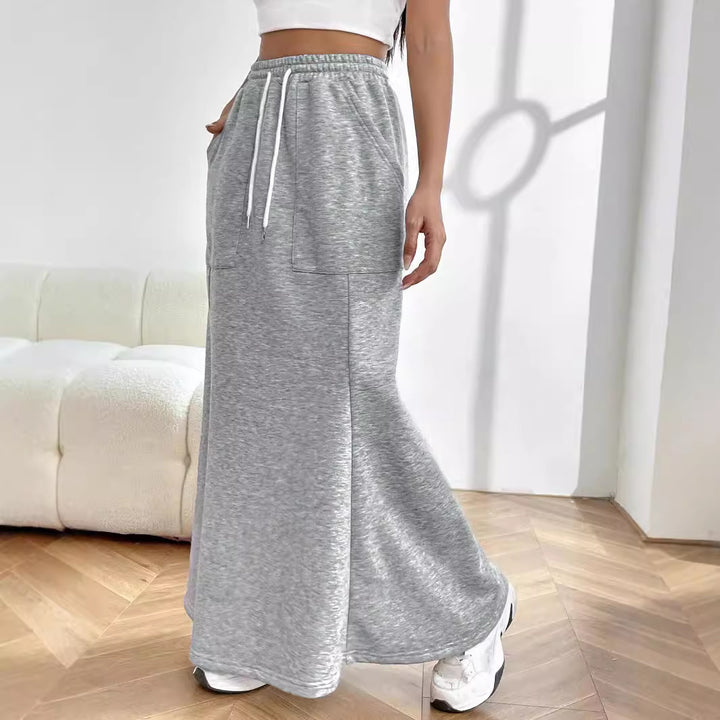 Jupe maxi en sweat femme avec taille élastique et poches pratiques Chic & Stil