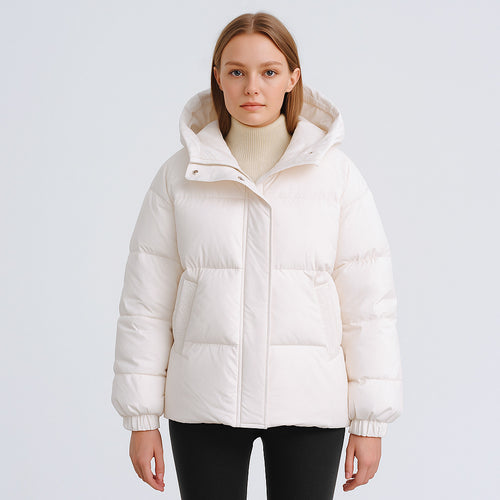 Ladies winter fashion coat with voluminous puff sleeves Lune London