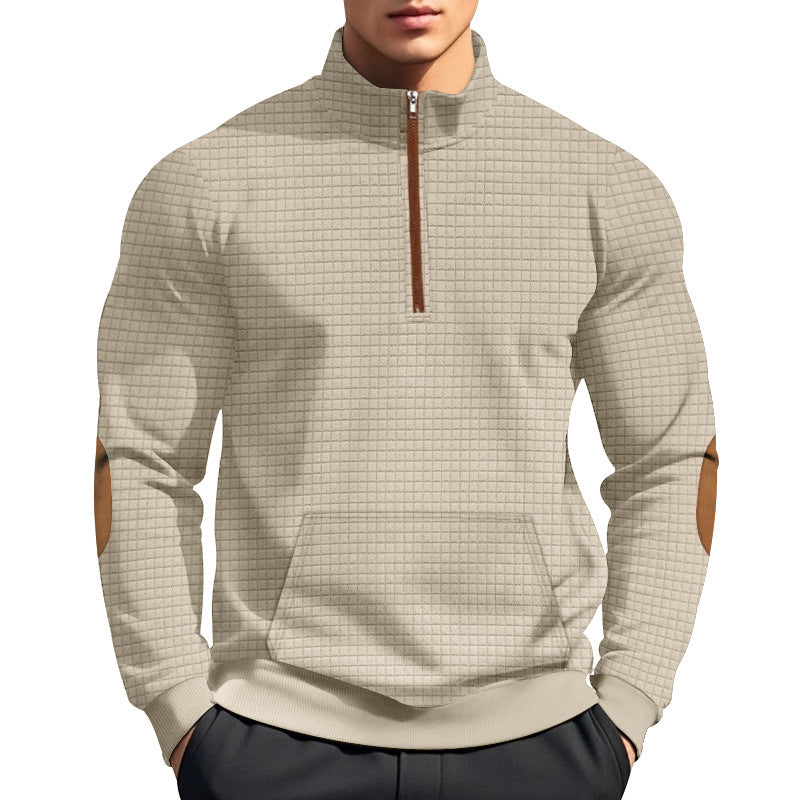 Men's sporty hoodie with half-zip and textured design Lune London