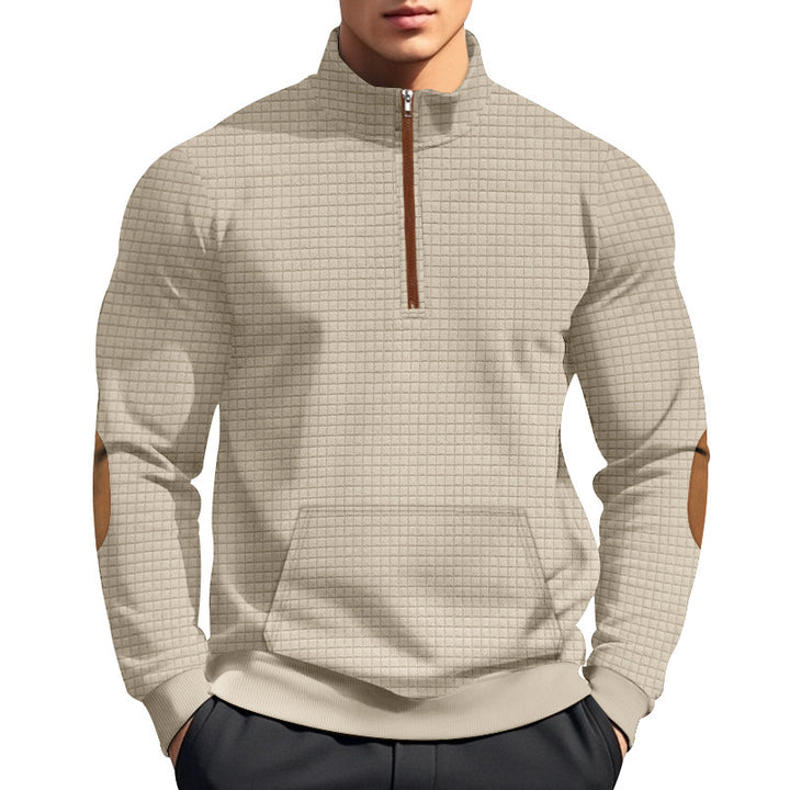 Men's sporty hoodie with half-zip and textured design Lune London