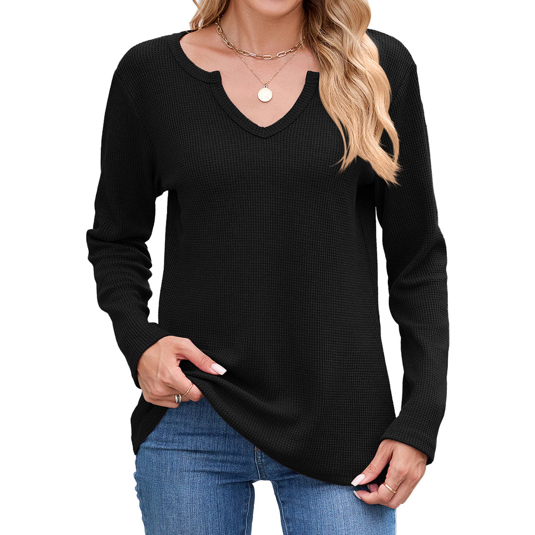Lune London long sleeve shirt in waffle structure for women