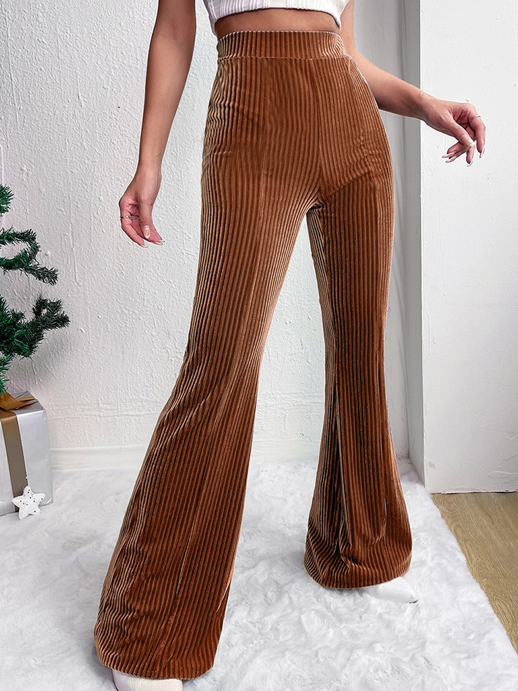Ladies Bootcut Pants Elegant in High-Quality Velvet Lune London