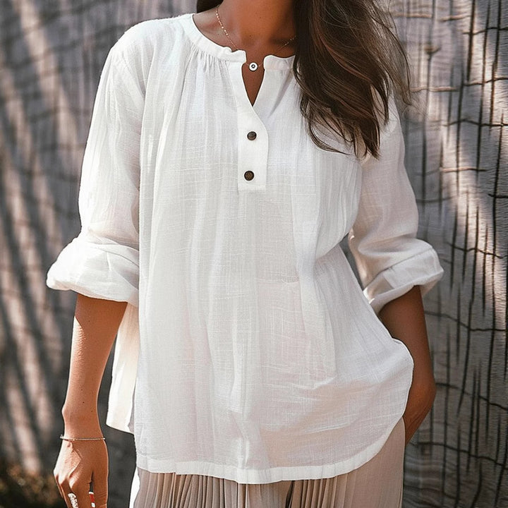 Casual blouse for women with button placket Lune London