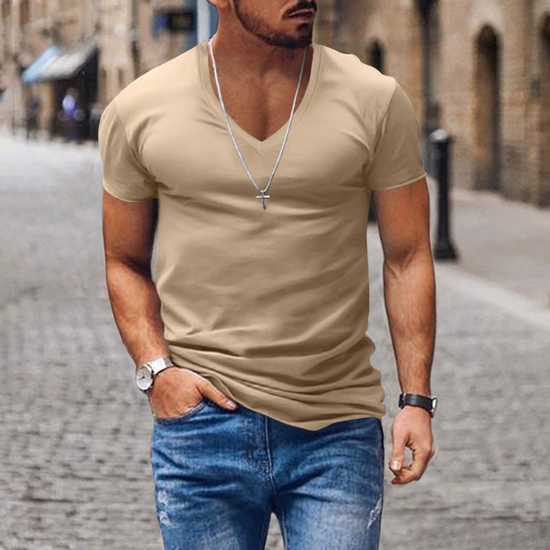 Men's casual V-neck t-shirt Chic und Style