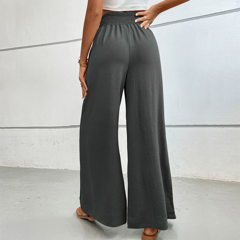 Wide summer pants for women with elastic waistband Lune London