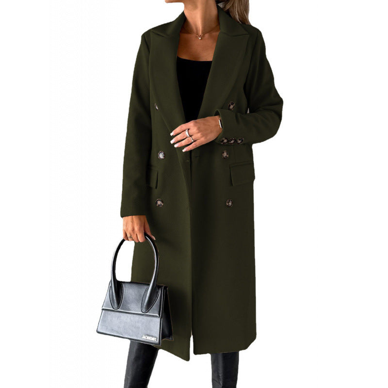 Ladies Elegant Double-Breasted Coat with Ultra-Modern Cut Lune London