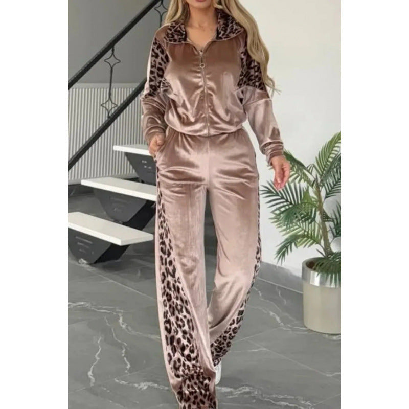Women’s tracksuit with leopard appliqués Lune London