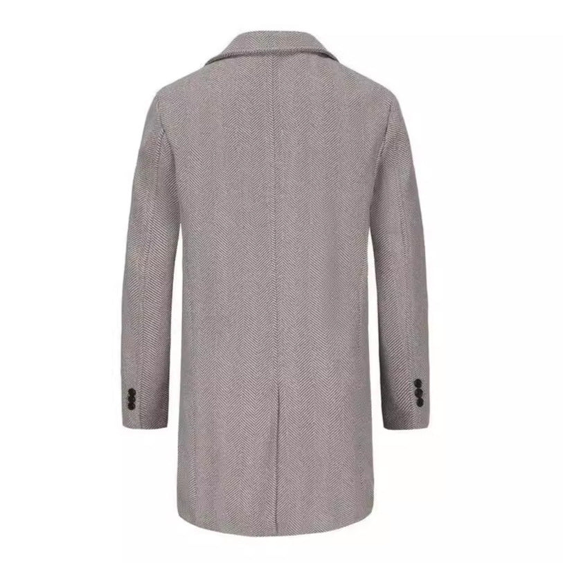 Elegant double-breasted coat for men in high-quality textured material Lune London