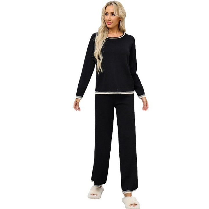 Comfortable knitted loungewear set for women with contrasting finishes Lune London
