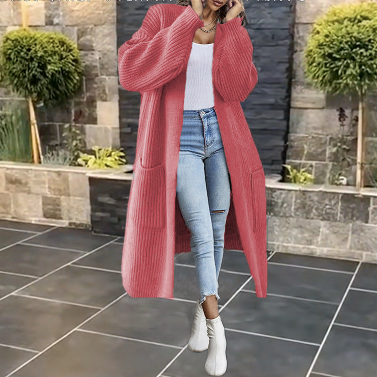 Cardigan femme en tricot épais avec poches et design à ouverture frontale Chic & Stil