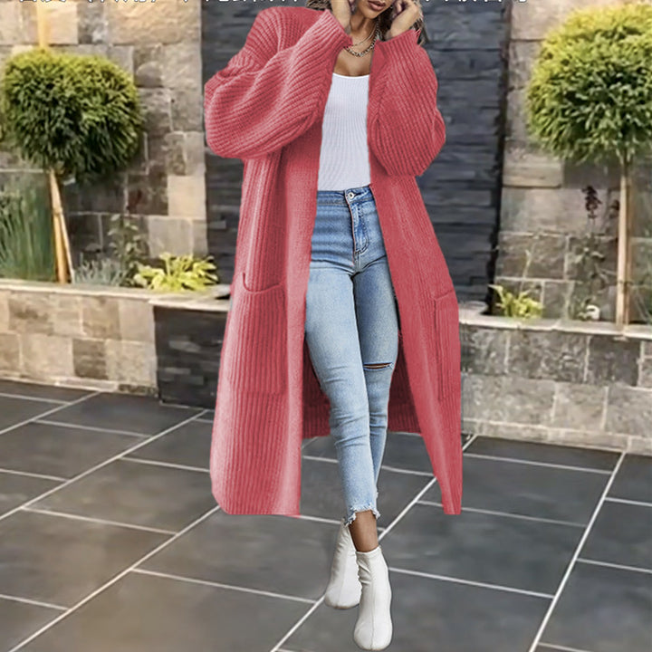 Cardigan femme en tricot épais avec poches et design à ouverture frontale Chic & Stil