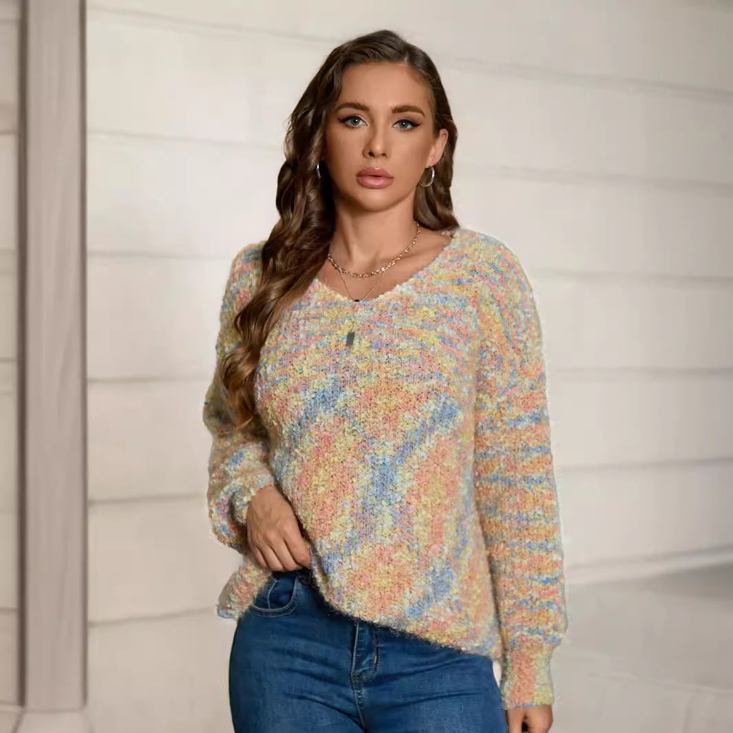 Ladies Cozy Sweater with Colorful Pattern Lune London