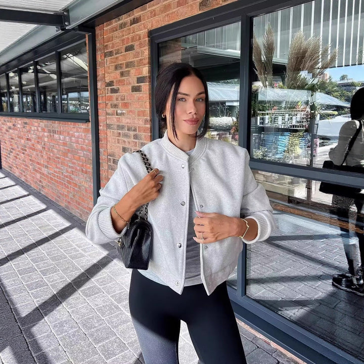 Women’s button sports jacket with practical pockets Lune London